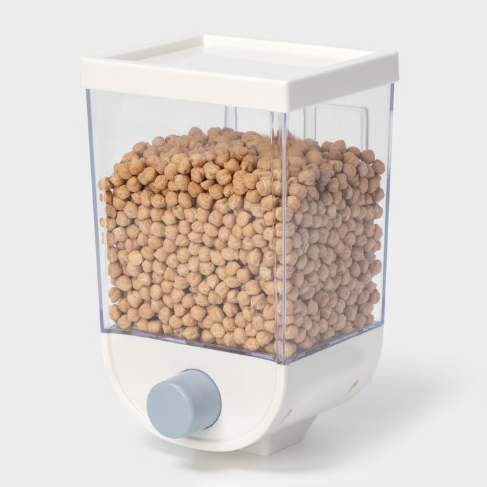 Контейнер - дозатор для сыпучих продуктов RICCO, 11,8&times;9,5&times;19 см, 1 л, цвет белый