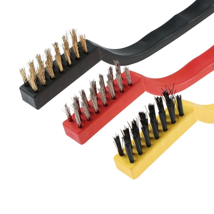 Щётка для чистки автомобиля, 17 см, металлическая щетина, микс, набор 3 шт