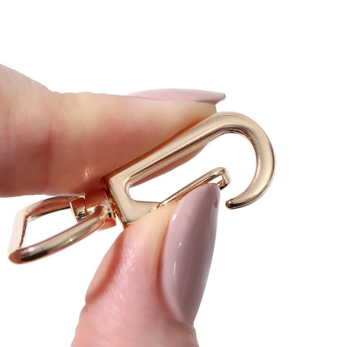 Карабин металлический, 39 &times; 30 мм / 26 &times; 2 мм, 10 шт, цвет золотой