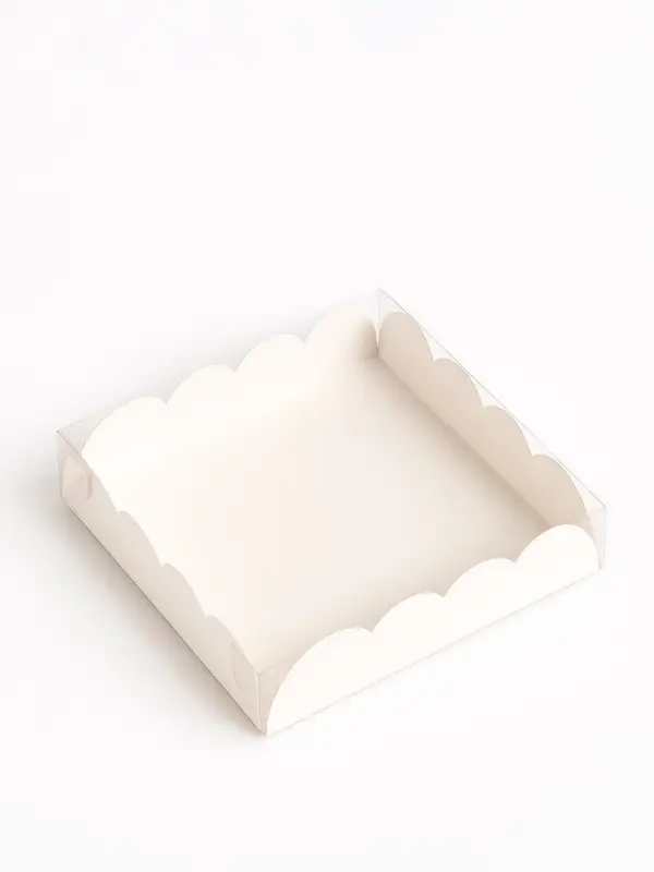 Коробка для печенья, белая, 14&times;10.5&times;2.5 см