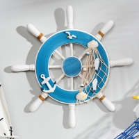 Декор интерьерный &laquo;Штурвал&raquo; на стену, бело-синий, 32 х 32 х 2 см