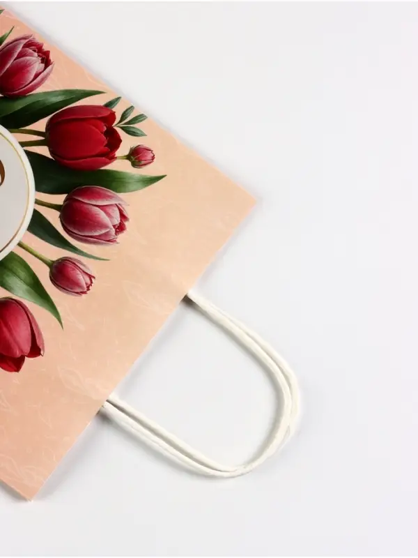 Пакет подарочный крафт, &laquo;С 8 Марта&raquo;, 21&times;11&times;27 см