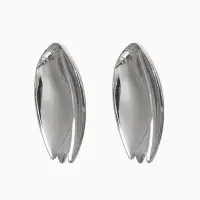 Серьги металл "Тюльпан" цветок, цвет серебро