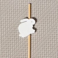 Шпажки Доляна &laquo;Пасхальные кролики&raquo;, 12 см, набор 25 шт, цвет белый