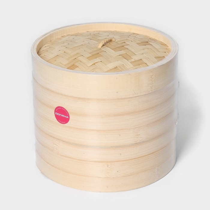 Пароварка Доляна &laquo;Восточная кухня&raquo;, 3 этажа, d=24 см, бамбук