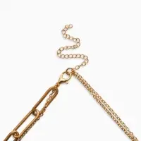 Кулон-цепь 2 яруса "Вишня", цвет бордовый в золоте 40+50+удл