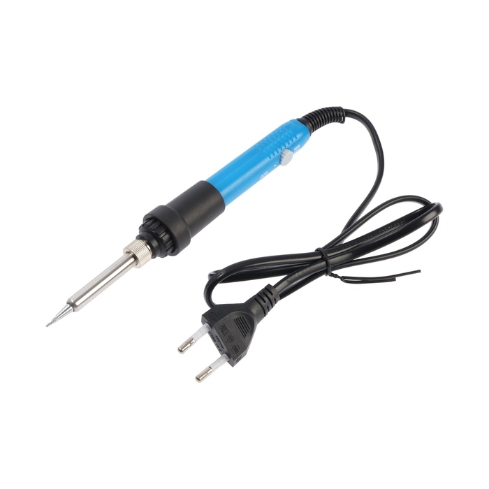 Паяльный набор ТУНДРА, паяльник 60 Вт с регулировкой температуры, канифоль, припой