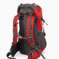 Рюкзак тур 65+5л, 30*20*53, отдел на шнурке, 5нар+2вн кармана, цвет красный