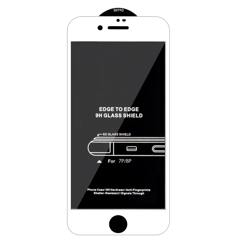 Защитное стекло iPh 7/8 Plus White 6D без упаковки