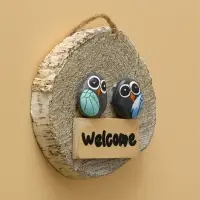 Панно "WELCOME" дерево 15х3х15 см, цв. серый