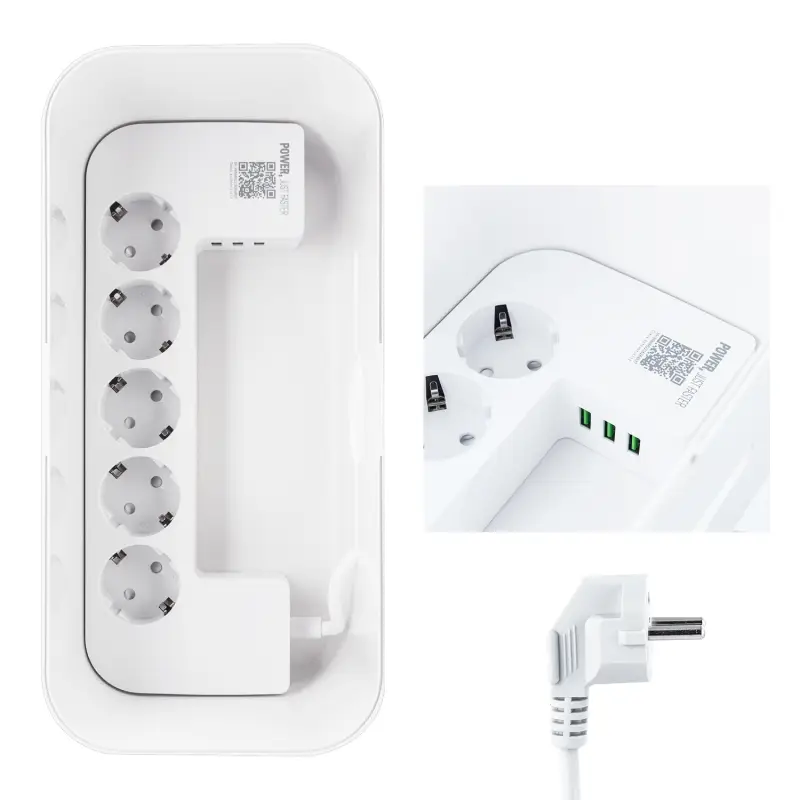 Сетевой фильтр на 5 розеток + 3 USB 2M 2500W SE5334 (SN5311) LDNIO универсальная розетка (12шт/кор)