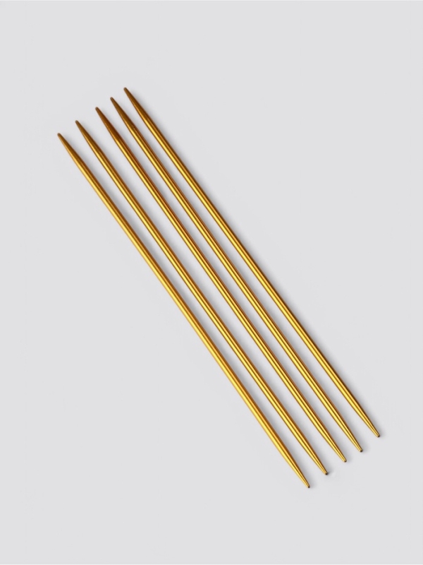 Спицы для вязания чулочные 15см d3мм (5шт) PVC-пакет алюминий золото АУ
