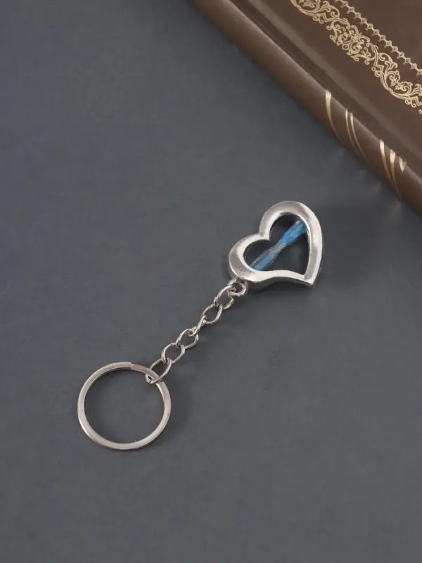 Брелок металл "Песочные часики в сердце" 3х2,5 см