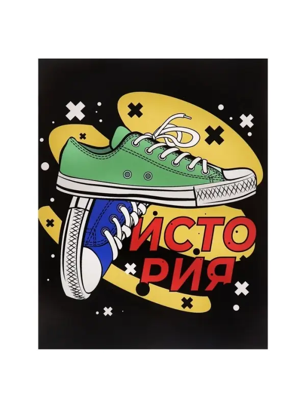 Тетрадь предметная 48 листов в клетку Calligrata, &laquo;Кеды. История&raquo;, картонная обложка