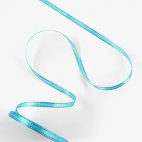 Лента атласная, с золотым люрексом, 6 мм, 23&plusmn;1 м, голубая №020