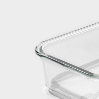 Контейнер для еды из жаропрочного стекла Доляна &laquo;Клик&raquo;, 1,04 л, 20&times;15,5&times;7 см, с крышкой, цвет МИКС