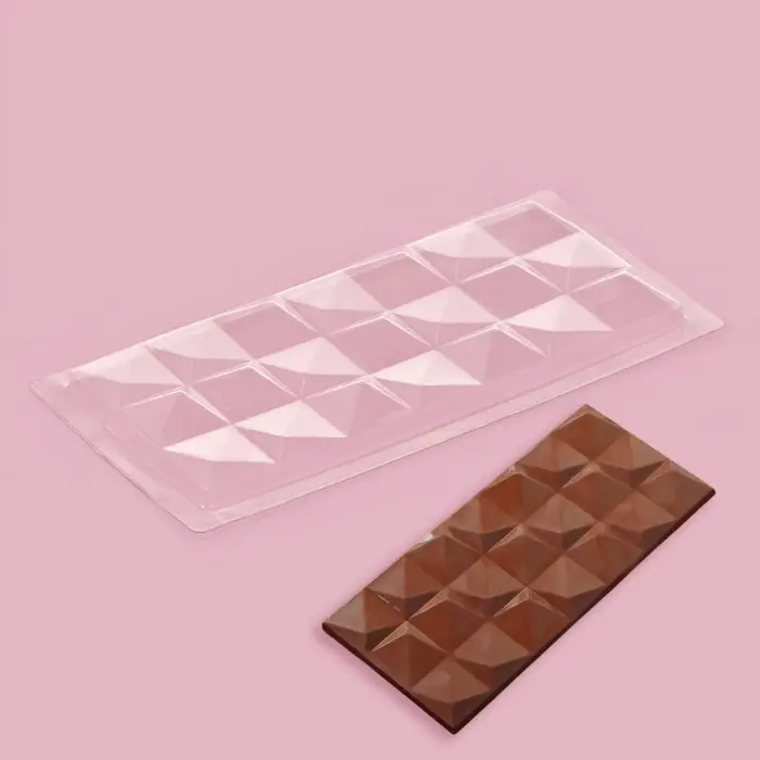 Форма для шоколада &laquo;Квадраты&raquo;, пластик, 20.5&times;10&times;1 см, прозрачная