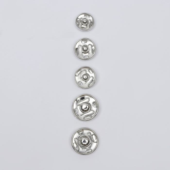 Кнопки пришивные, d = 16 мм, 20 шт, цвет серебряный
