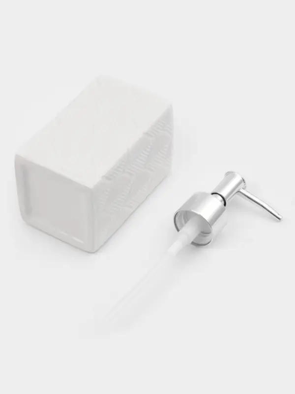 Набор для ванной "Лепесток", 3 предмета (дозатор для мыла, стакан, мыльница), цвет белый