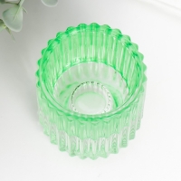 Стеклянный подсвечник на 1 свечу &laquo;Долли&raquo;, d=2.5 см, 4 см, салатовый, 6&times;5&times;5 см