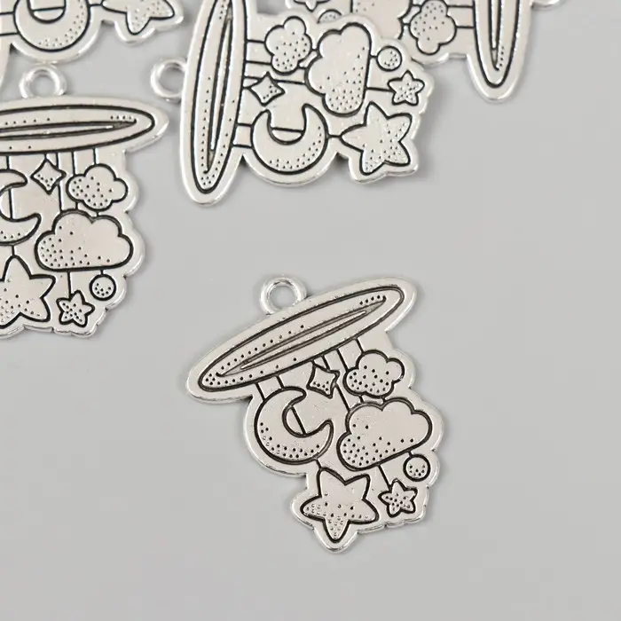 Металлический элемент, декоративная подвеска &laquo;Арт Узор. Детский мобиль с игрушками&raquo;, 2.5&times;2.7 см