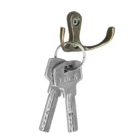 Крючок мебельный ТУНДРА TKd=004, двухрожковый, бронза, 200 шт.