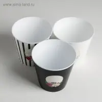 Набор кашпо для цветов 3 в 1 &laquo;Beautiful&raquo;, тиснение, 0,8 л, 11 х 12 см