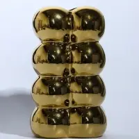 Ваза керамика настольная "Дайзи" шарики, h=20х11, d=7 см, золото