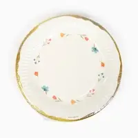 Тарелка одноразовая бумажная &laquo;Керамика с цветами&raquo;, 18 см