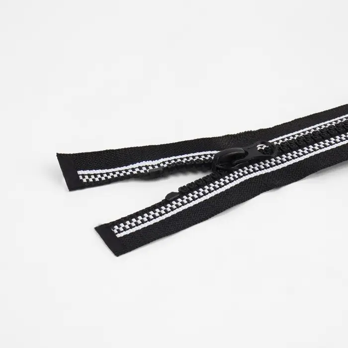 Молния &laquo;Трактор&raquo;, №5, разъёмная, замок автомат, 60 см, чёрная, белая