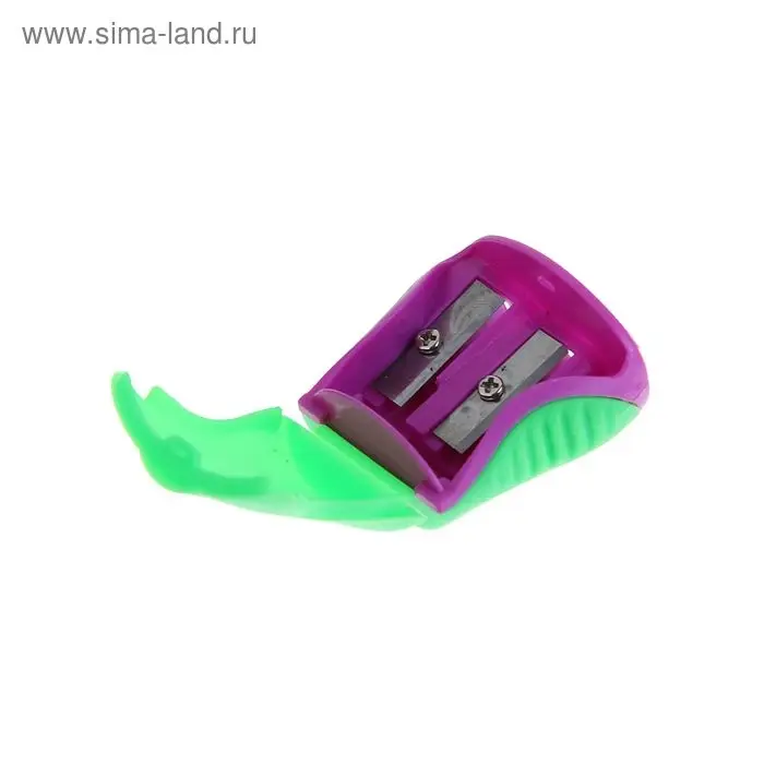 Точилка &laquo;Классика&raquo;, 2 отверстия, с контейнером, корпус МИКС