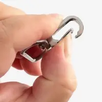 Карабин металлический TEIRA, набор 2 шт., 6.9 г, 4.1&times;2.5 см/20&times;2.5 мм, цвет серебряный