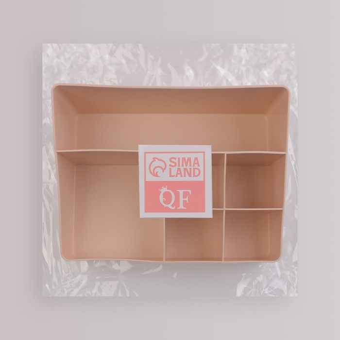 Органайзер для хранения маникюрных/косметических принадлежностей, 6 секций, 22 &times; 16,1 &times; 11 см, цвет МИКС