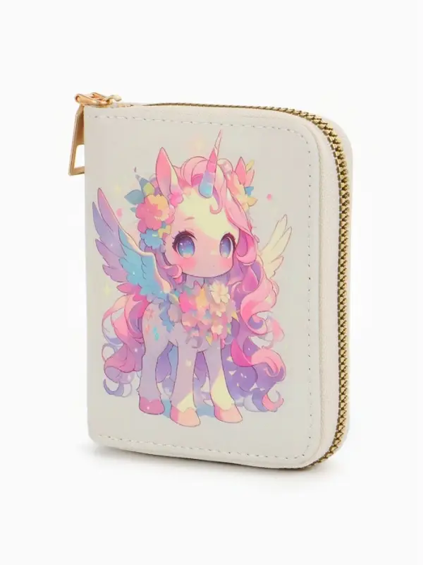 Кошелек дет 07-01-01 Июнь2544 единорог, 8,5*2,5*10,5 см, 2 отд+отд/молн, д/карт, белый