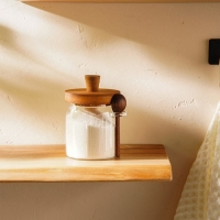 Банка стеклянная для сыпучих продуктов с ложкой SL Home &laquo;Южная акация&raquo;, 400 мл, 10,5&times;9&times;13 см