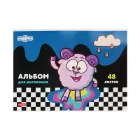 Альбом д/рис А4 48л на скобе Hatber "Смешарики"