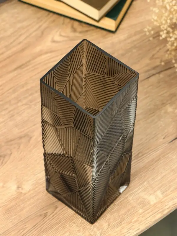 Ваза стекло настольная "Джойс" 30х10 см, серый