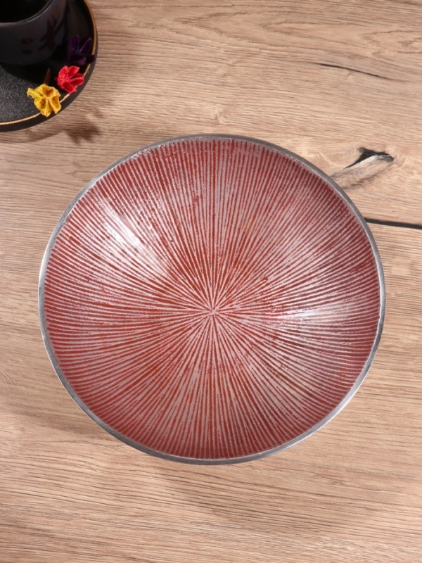 Блюдо алюминий цв. бордовый, 24х24х7,3 см