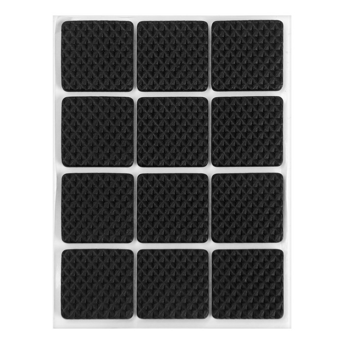 Набор накладок мебельных, полимерныхх, 28 шт., 2,5х2,5; d=2,5; 3,8х3,8, цвет черный