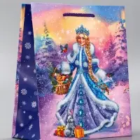 Пакет подарочный новогодний ламинированный, &laquo;Снегурочка ждет Деда Мороза&raquo; , 18&times;10&times;22.3 см