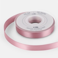 Лента атласная двухсторонняя №165 15мм*25&plusmn;1м пыльная роза TR