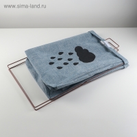 Корзина для белья складная с крышкой &laquo;Тучка&raquo;, 35&times;28,5&times;57,5 см, цвет синий