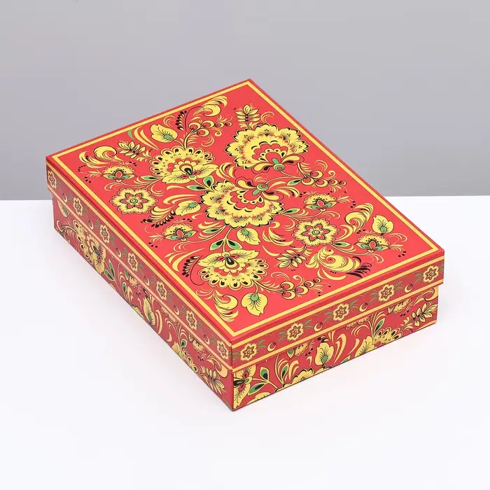 Коробка картонная без окна &laquo;Роспись&raquo;, 21&times;15&times;7 см