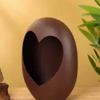 Подсвечник в форме сердца текстурный &laquo;Шоколад&raquo;, 16.5&times;8.5&times;22+/- 1 см