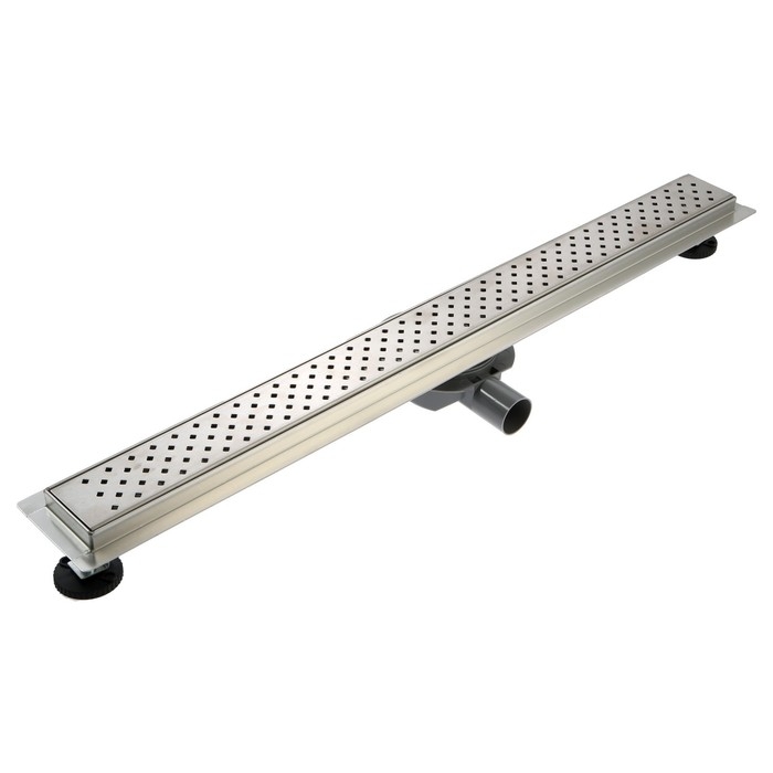 Трап ZEIN, c флaнцeм свободного вращения 360&deg;, 7х80 см, d=40/50 мм, нерж. сталь, сатин