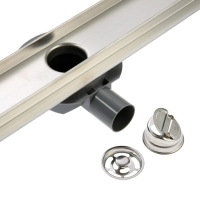 Трап ZEIN engr, c флaнцeм свободного вращ 360&deg;, 7&times;100 см, d=40/50 мм, нерж сталь, сатин