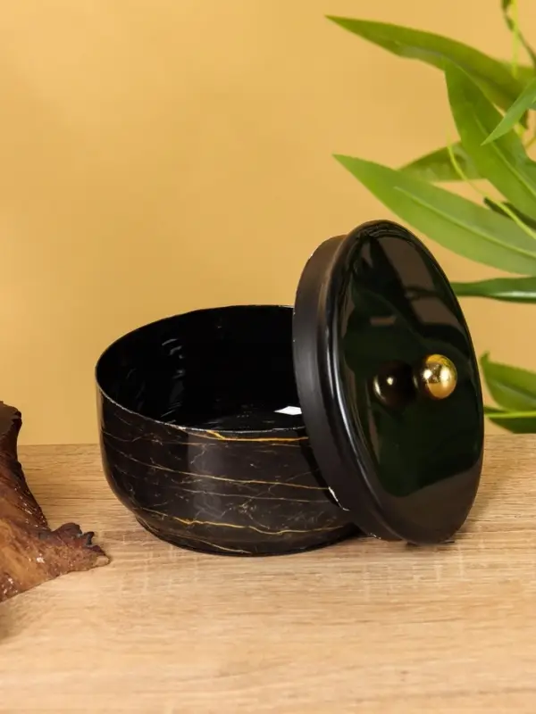 Конфетница с крышкой "Тёмный шоколад" 11х11х7 см