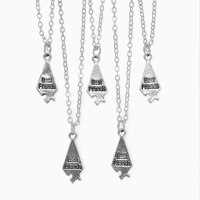 Кулоны &laquo;Неразлучники&raquo; пять пазлов, цвет серебро, 45 см