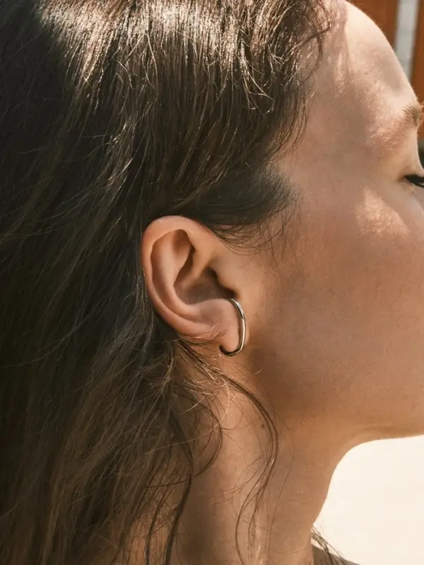 Серьги металл "Минимализм" петля, цвет серебро