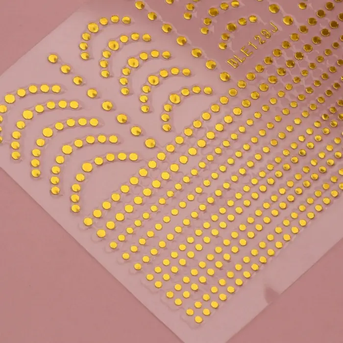 Наклейки для ногтей &laquo;Бусинка&raquo;, металлизированные, цвет золотистый
